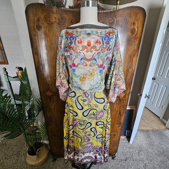 Johnny Was silk Midi Dress NWT - Picture 6 of 10